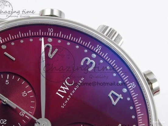 MIROTIME 0311 Reliable Portuguese Chrono IW3716 Z+F 1:1 Best Edition Red Dial on Red Rubber Strap A 7015